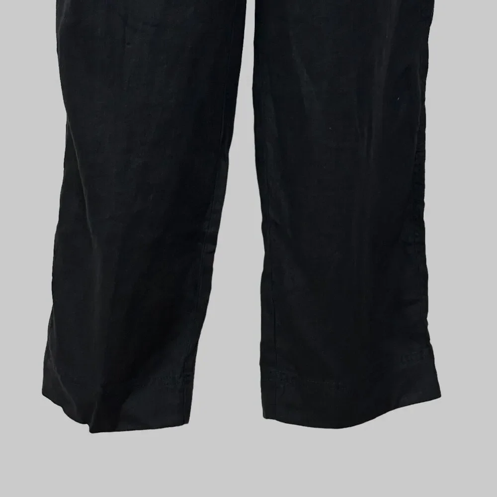 Everlane 100% Linen Shoestring Jumpsuit Black Women Small NWT Lagenlook Pockets